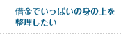 借金でいっぱいの身の上を整理したい
